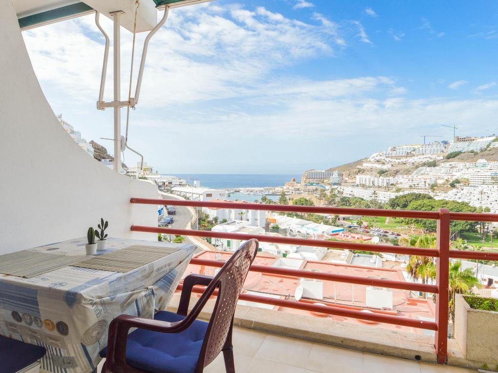 Terrasse : Apartment  zu kaufen in  Puerto Rico, Gran Canaria mit Meerblick : Ref S0050