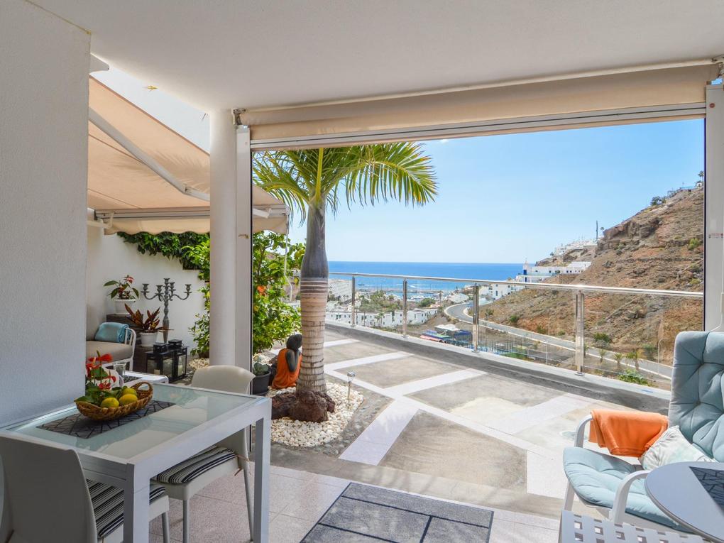 Terrace : Apartment for sale in  Puerto Rico, Barranco Agua La Perra, Gran Canaria  with sea view : Ref S0054