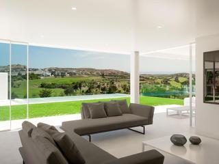 Woonkamer : Luxe villa te koop in  Salobre Golf, Gran Canaria  met zeezicht : Ref 5-4J