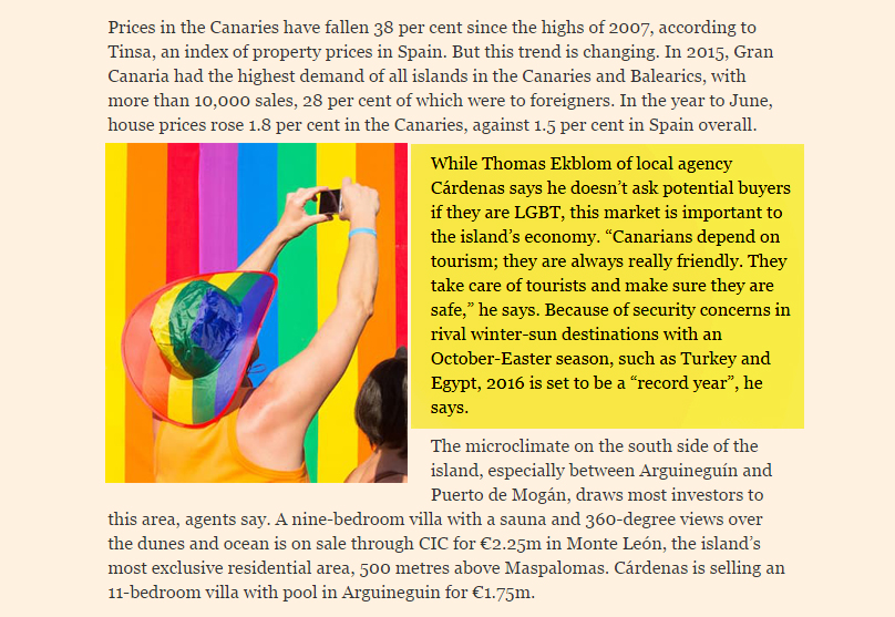 Extract of Financial Times with picture of multicolor wall