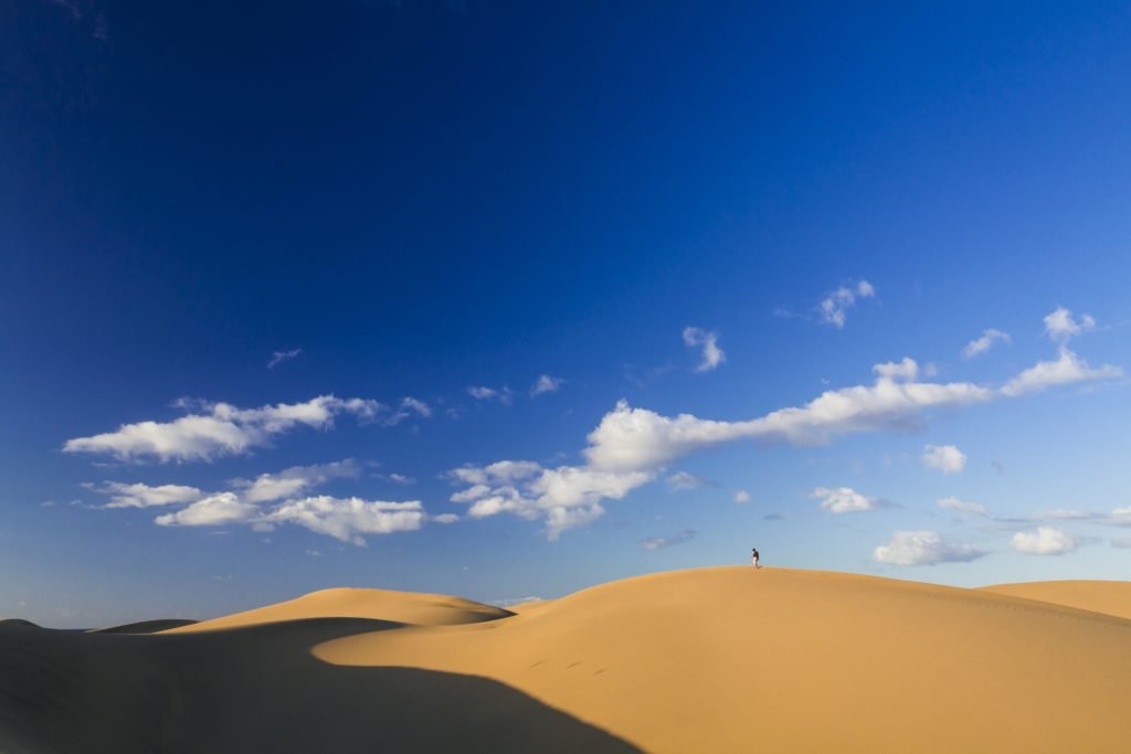 The Maspalomas sand dunes in south Gran Canaria
