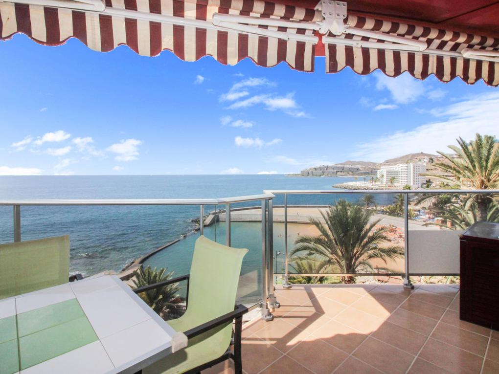 Lägenhet , i första raden för uthyrning i Vistamar,  Arguineguín Casco, Gran Canaria med havsutsikt : Ref 4213