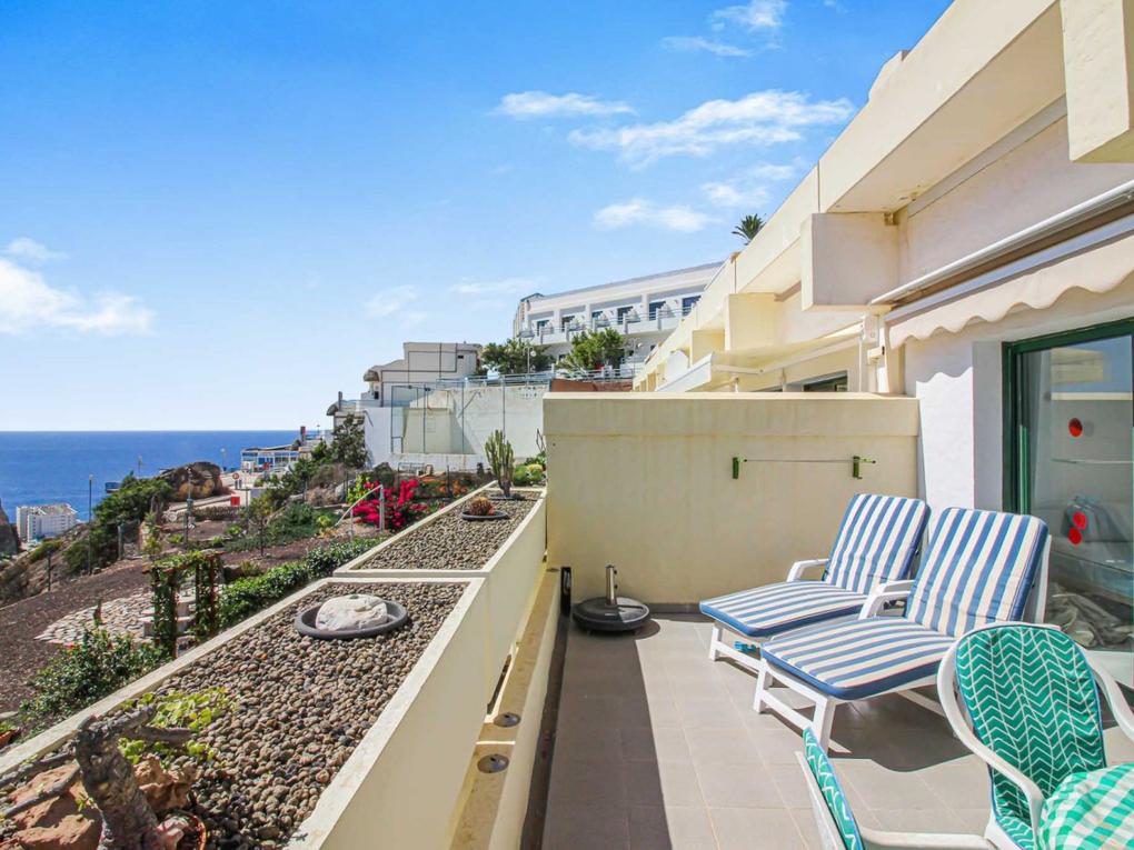 Terras : Appartement  te huur in Malibu,  Puerto Rico, Gran Canaria met zeezicht : Ref 05397-CA