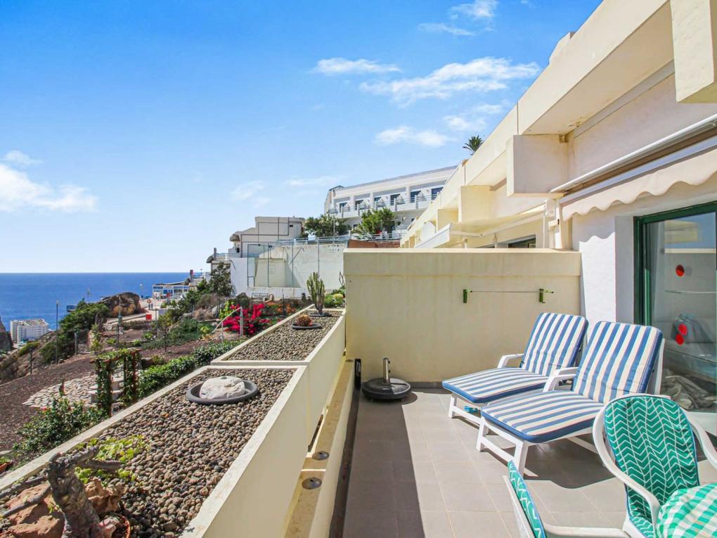Terrace : Apartment  to rent in Malibu,  Puerto Rico, Gran Canaria with sea view : Ref 05397-CA