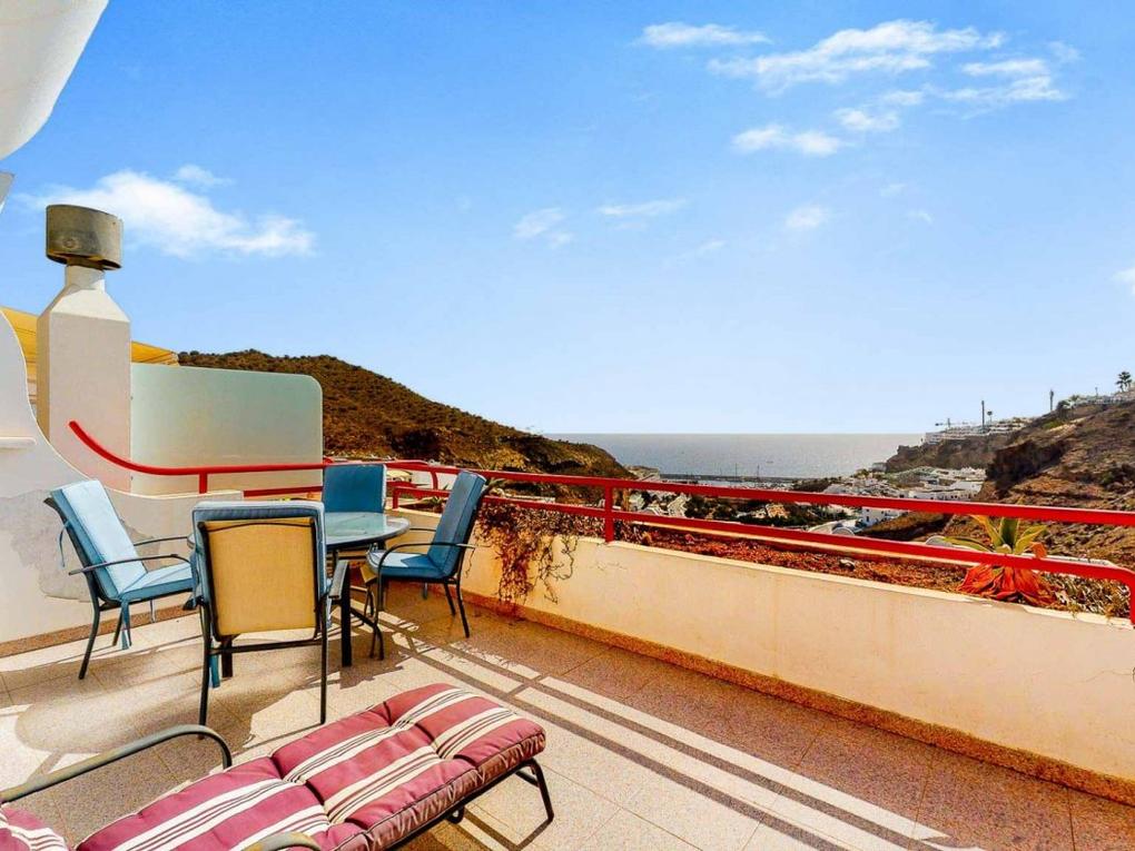 Terraza : Apartamento  en venta en Inagua I,  Puerto Rico, Barranco Agua La Perra, Gran Canaria con vistas al mar : Ref 05421-CA
