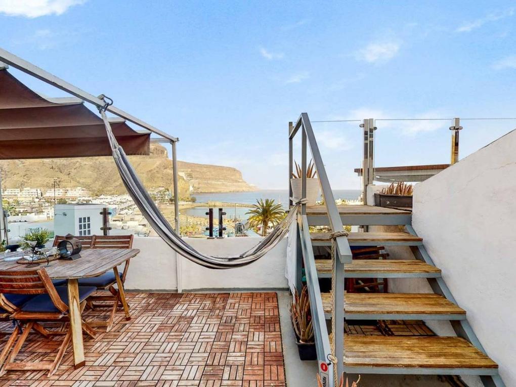 Terraza : Casa  en venta en  Mogán, Puerto y Playa de Mogán, Gran Canaria con vistas al mar : Ref 05465-CA