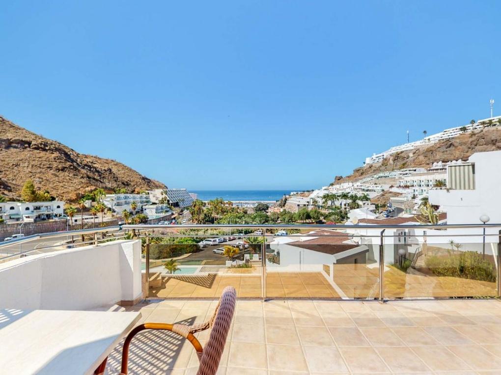 Terraza : Apartamento en venta en Aquacanis,  Puerto Rico, Gran Canaria  con vistas al mar : Ref 05477-CA