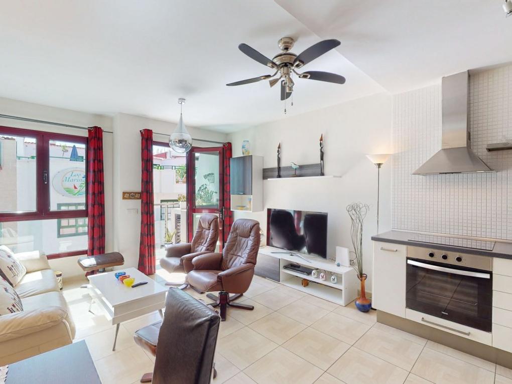 Vardagsrum : Lägenhet  till salu  i Eugenia,  Arguineguín Casco, Gran Canaria med garage : Ref 05509-CA