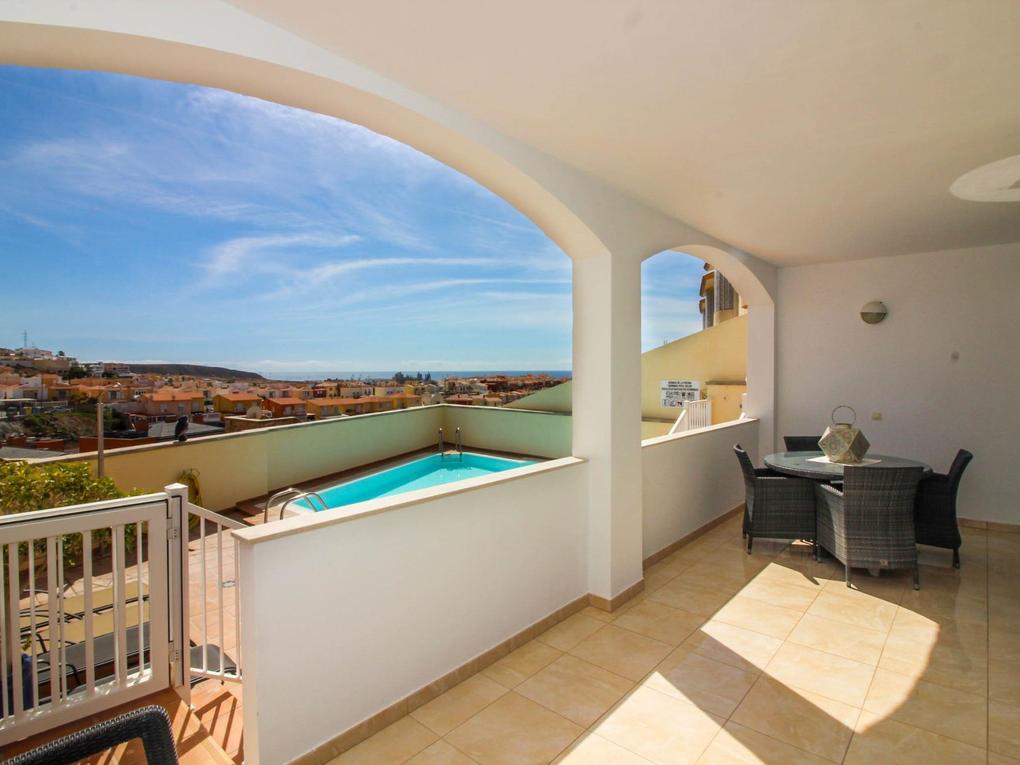 Terrace : Apartment  for sale in  Arguineguín, Loma Dos, Gran Canaria with sea view : Ref 05559-CA