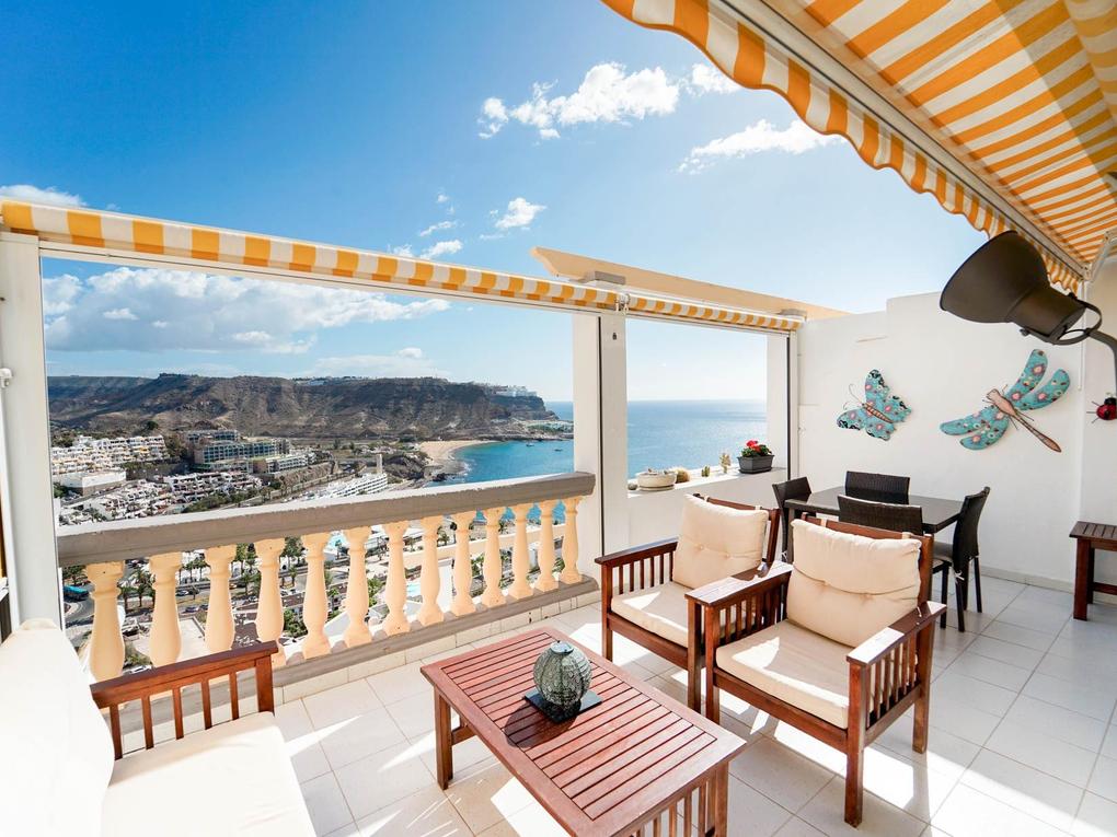 Terrasse : Leilighet  til salgs i Monseñor,  Playa del Cura, Gran Canaria med havutsikt : Ref 05685-CA
