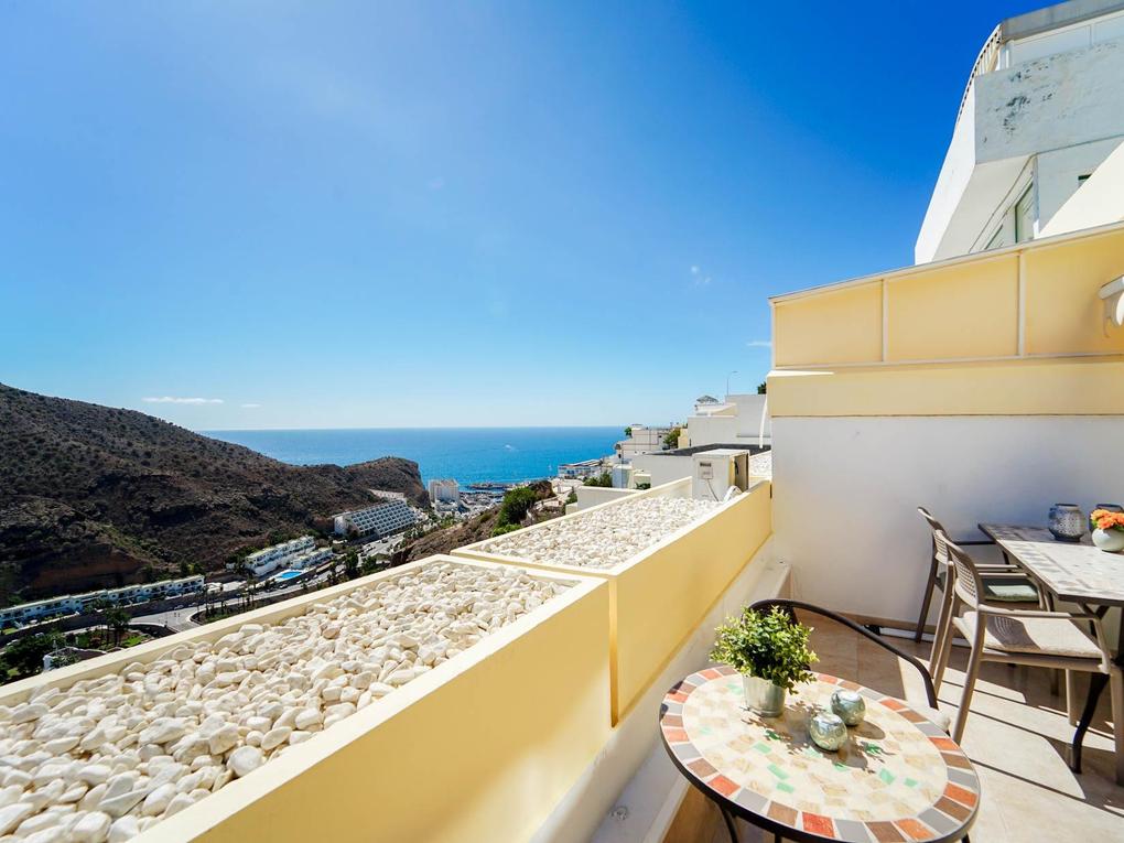 Terras : Appartement te koop in Malibu,  Puerto Rico, Gran Canaria  met zeezicht : Ref 05712-CA