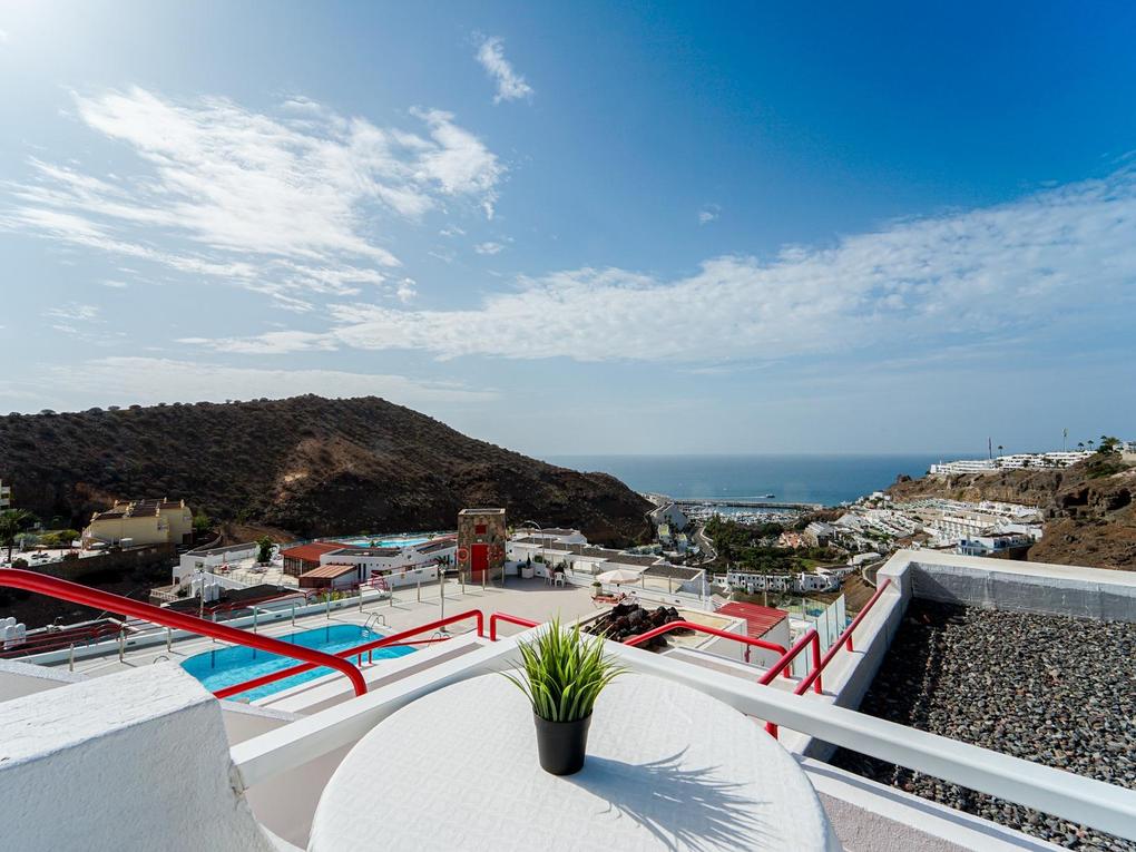 Terrasse : Appartement  en vente à Inagua,  Puerto Rico, Barranco Agua La Perra, Gran Canaria avec vues sur mer : Ref 05865-CA