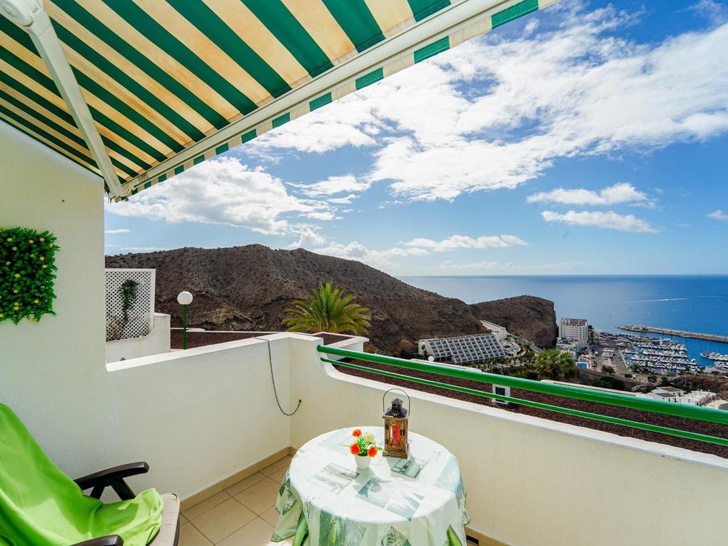 Terrasse : Apartment zu kaufen in Corona Rosa,  Puerto Rico, Barranco Agua La Perra, Gran Canaria  mit Meerblick : Ref 05839-CA