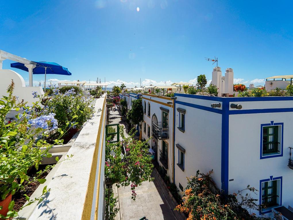 Terras : Appartement  te koop in Puerto de Mogan,  Mogán, Puerto y Playa de Mogán, Gran Canaria met zeezicht : Ref 05858-CA