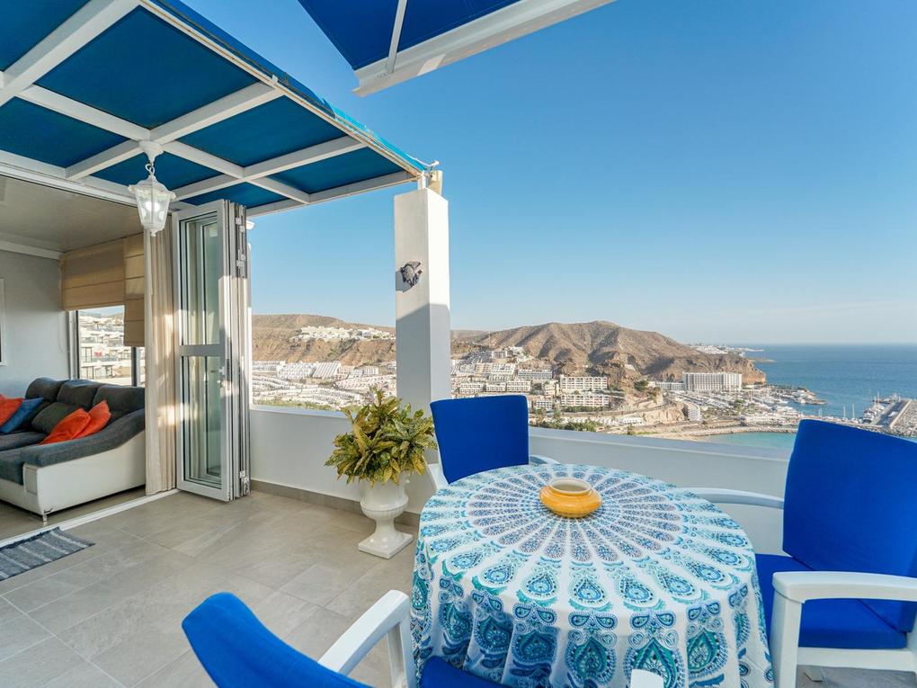 Terrace : Apartment for sale in Bahia Azul,  Puerto Rico, Gran Canaria  with sea view : Ref 05871-CA