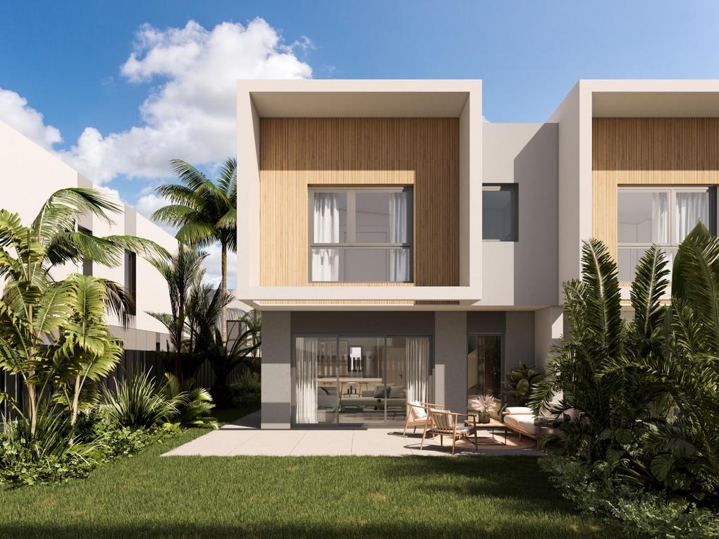 Fasad : Radhus till salu i Oase Meloneras, Maspalomas-Meloneras, Gran Canaria med garage : Ref 05922-CA