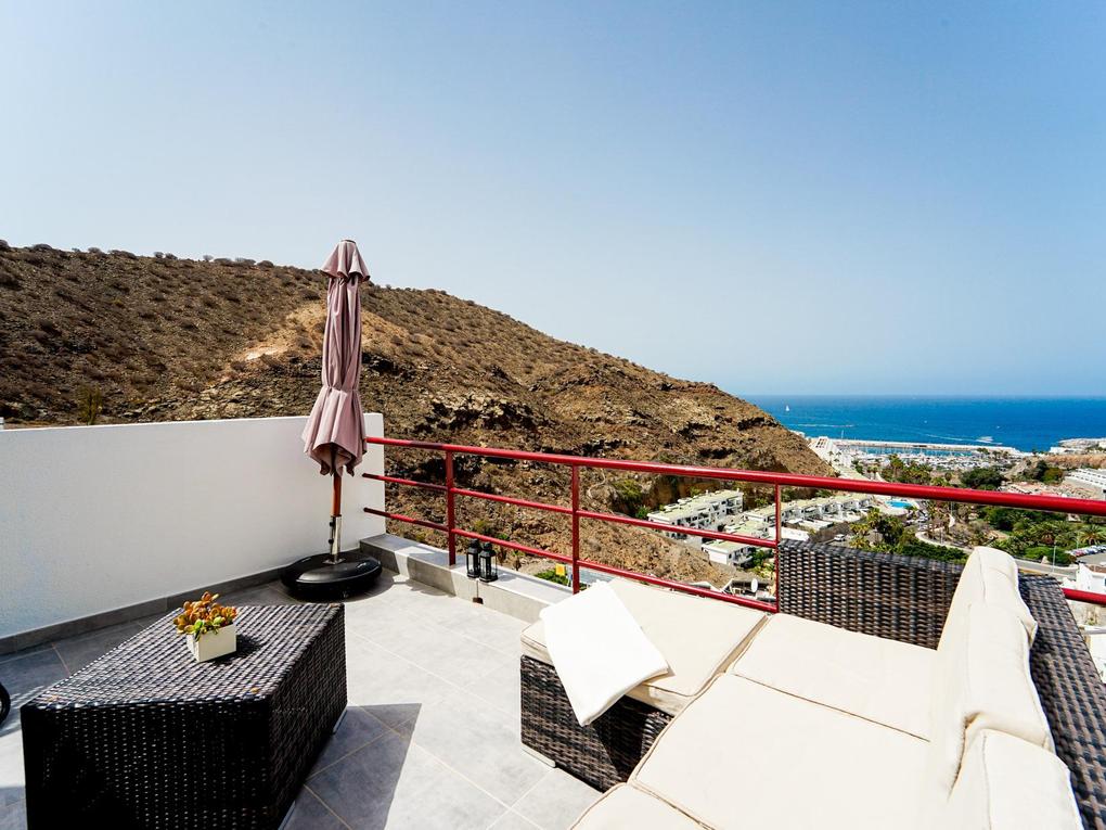 Terras : Appartement te koop in Guanabara Park,  Puerto Rico, Gran Canaria  met zeezicht : Ref 05995-CA