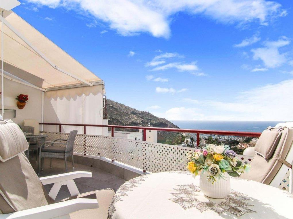 Terrasse : Apartment zu kaufen in Guanabara Park,  Puerto Rico, Gran Canaria  mit Meerblick : Ref 06058-CA