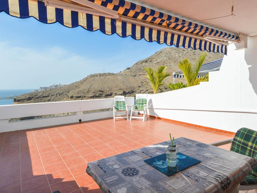 Terrasse : Leilighet  til salgs i  Patalavaca, Gran Canaria med havutsikt : Ref S0035