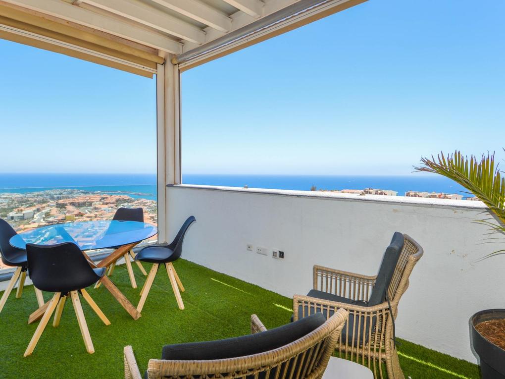 Terrasse : Penthouse leilighet til salgs i  Arguineguín, Gran Canaria  med havutsikt : Ref S0276