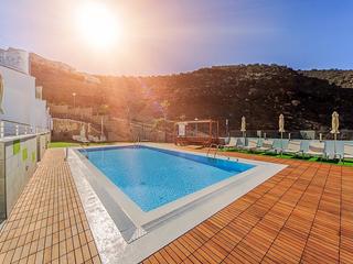 Zwembad : Appartement te huur in Sea Breeze,  Puerto Rico, Barranco Agua La Perra, Gran Canaria  met zeezicht : Ref 3669