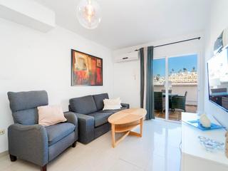 Salon/salle à manger : Appartement en vente à Veronica,  Arguineguín, Loma Dos, Gran Canaria  avec vues sur mer : Ref 05700-CA