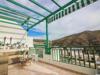 Terraza : Apartamento en venta en Los Veleros,  Puerto Rico, Barranco Agua La Perra, Gran Canaria  con vistas al mar : Ref 05527-CA