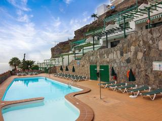 Zwembad : Appartement te koop in Los Veleros,  Puerto Rico, Barranco Agua La Perra, Gran Canaria  met zeezicht : Ref 05527-CA