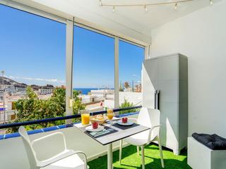 Terrasse : Studio à louer à Puerto Sol,  Puerto Rico, Gran Canaria  avec vues sur mer : Ref 05754-CA