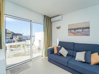 Vardagsrum : Lägenhet  till salu  i Aquacanis,  Puerto Rico, Barranco Agua La Perra, Gran Canaria med havsutsikt : Ref 05876-CA
