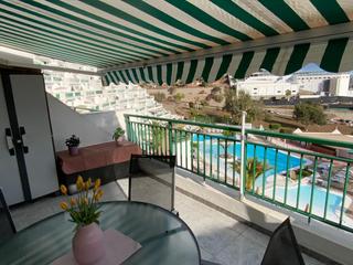 Terrasse : Apartment  zu kaufen in  Puerto Rico, Gran Canaria mit Meerblick : Ref A955A