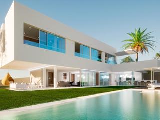 Tuin : Luxe villa te koop in  Salobre Golf, Gran Canaria  met zeezicht : Ref 5-4J