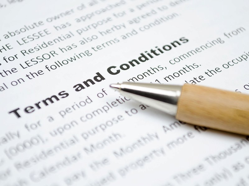 Términos y condiciones de un contrato