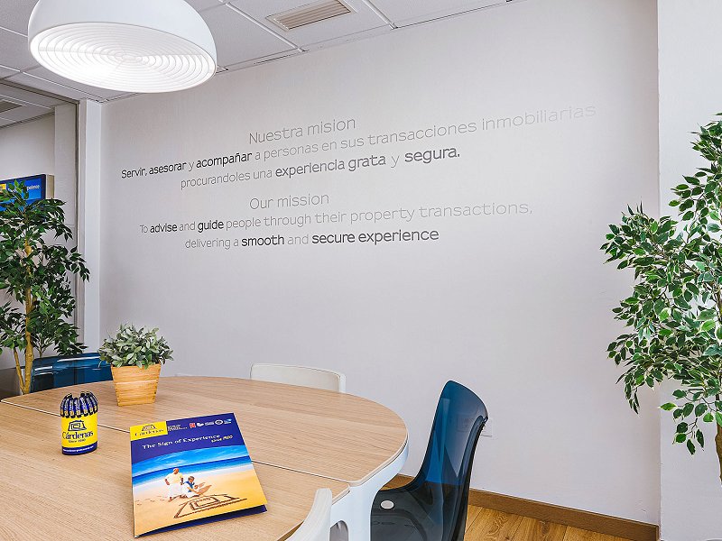 Meeting room with Cardenas' values written on the wall