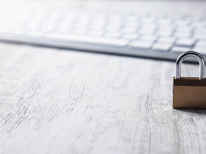 Picture of a padlock in the foreground