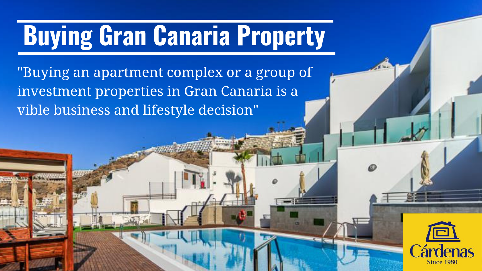 Buying an apartment complex or a group of investment properties in Gran Canaria is a viable business and lifestyle decision||Der Kauf eines Apartmentkomplexes oder von Anlageimmobilien auf Gran Canaria ist eine tragfähige Geschäftsentscheidung, und sie treffen eine weitgehende Entscheidung über Ihren Lebensstil|Å kjøpe et leilighetskompleks eller en gruppe investeringseiendommer på Gran Canaria er en realiserbar  livsstilsbeslutning og en levedyktig forretningside|Adquirir un complejo de apartamentos o invertir en un grupo de propiedades en Gran Canaria es un negocio viable y una decisión de vida