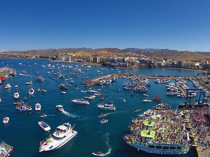 The maritime procession at the Fiestas del Carmen, Arguineguín