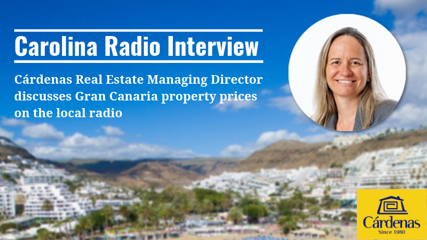 Cárdenas Real Estate Managing Director discusses Gran Canaria property prices on the local radio|Direktøren for Cárdenas Eiendomsmegler og eiendomsekspert på Gran Canaria Carolina, var nylig på lufta på lokalradio i programet RTV Mogán for å diskutere eiendomsprisene på Gran Canaria.|Die Geschäftsführerin Carolina von Immobilien Cardenas diskutiert die Preise von Immobilien auf Gran Canaria beim lokalen Radiosender|La Directora de Cárdenas Inmobiliaria habla en la emisora local de radio de los precios de los inmuebles en Gran Canaria