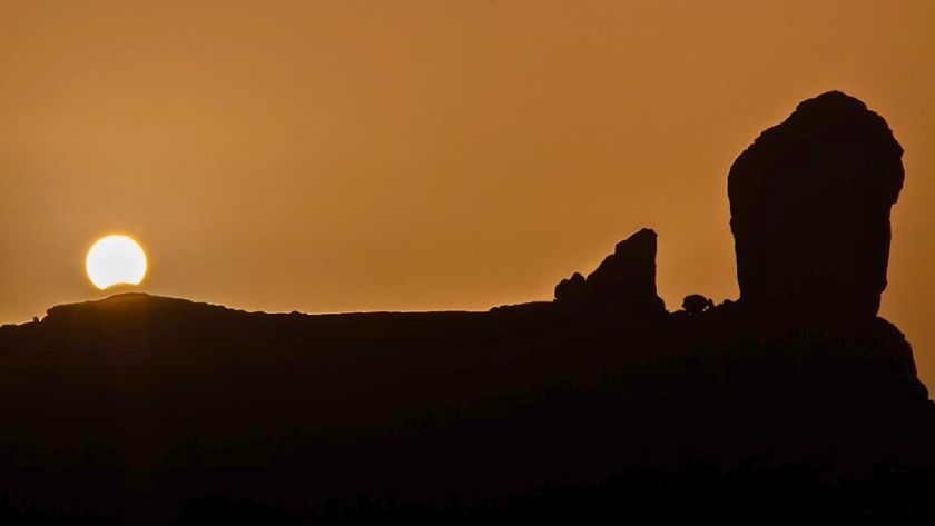 View of the solar eclipse from Roque Nublo