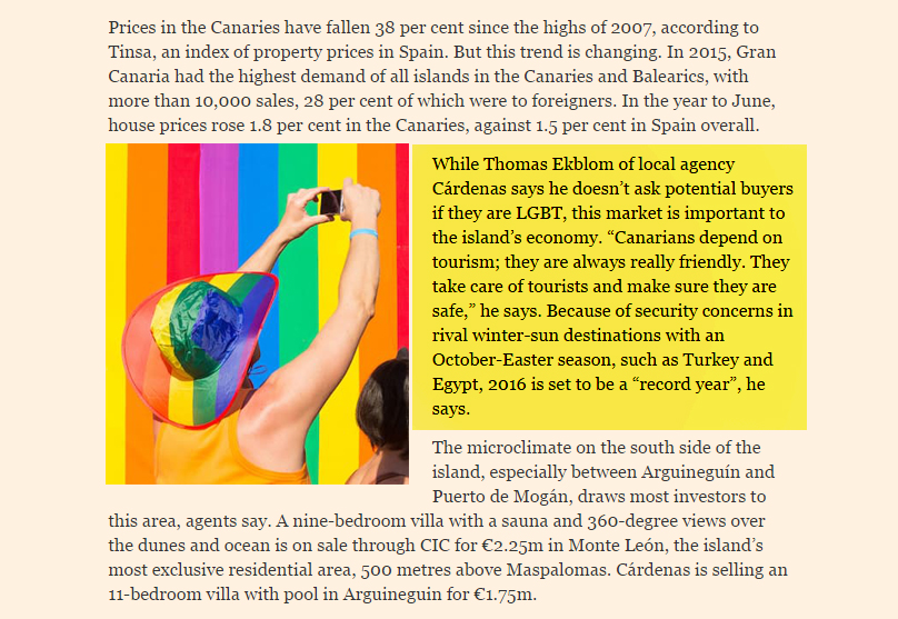Extract of Financial Times with picture of multicolor wall