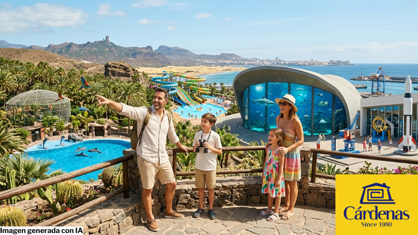 Familia disfrutando de ocio en la isla
