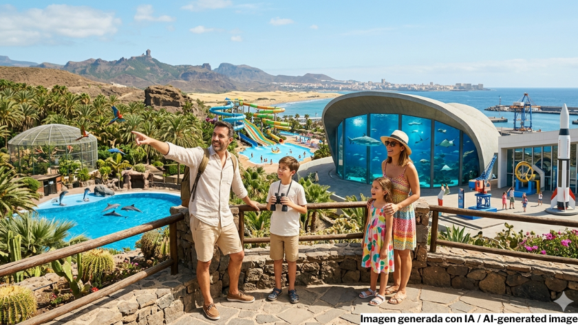 A family enjoying some leisure time on the island