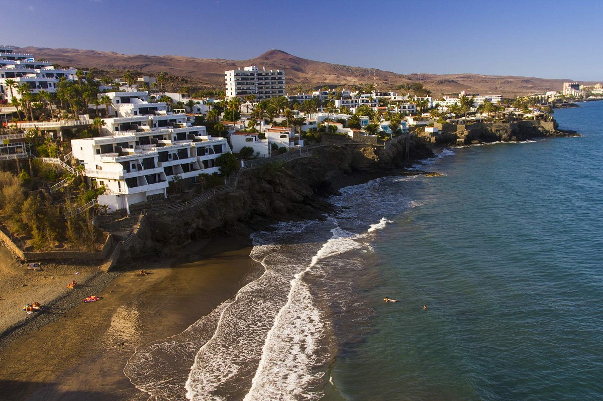 San Agustín, Gran Canaria, aerial view of the beach