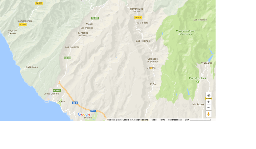 Google map showing the Mogán Valley in southwest Gran Canaria